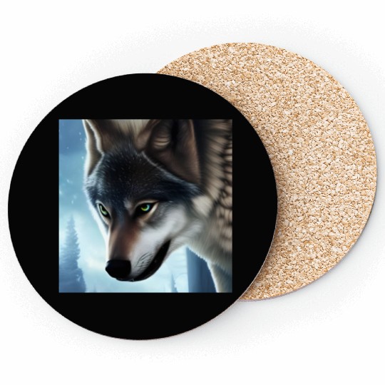 Wolf portrait Coasters