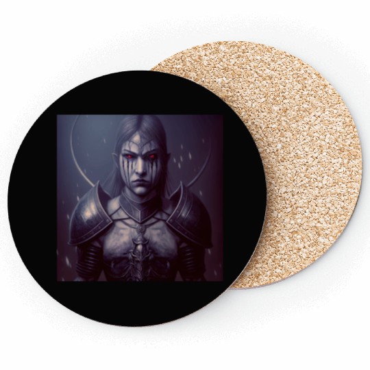 Mashup Female Vampire & Dark Fantasy Knight Coasters