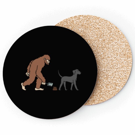 Bigfoot Sasquatch Poop Great Dane Coasters