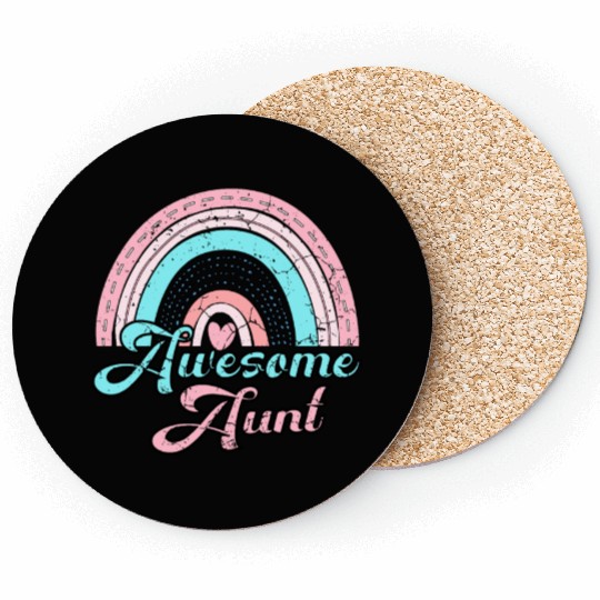 Awesome Aunt retro rainbow vintage Coasters