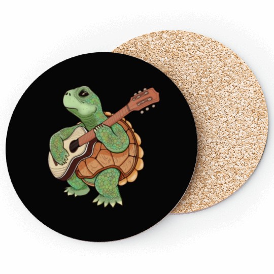 A turtle and a guitar Coasters