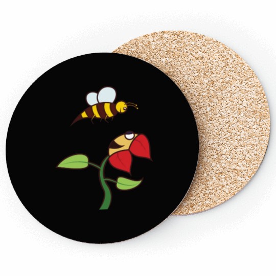 bee flower amazon Coasters