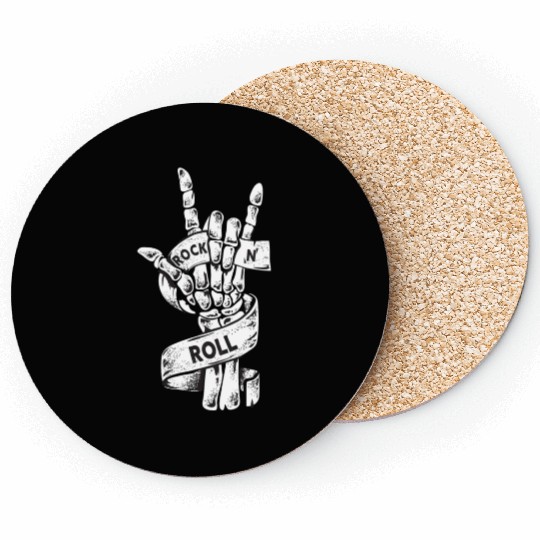 Rock & Roll Skeleton Guitar Music Lover Rockstar Coasters