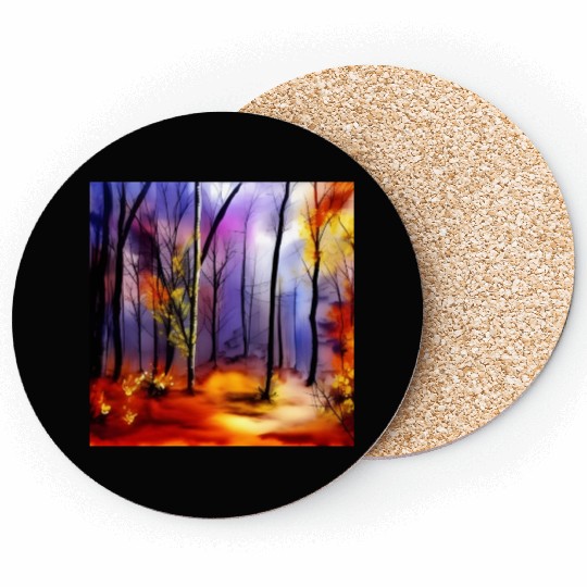 Magic watercolor nature forest Coasters