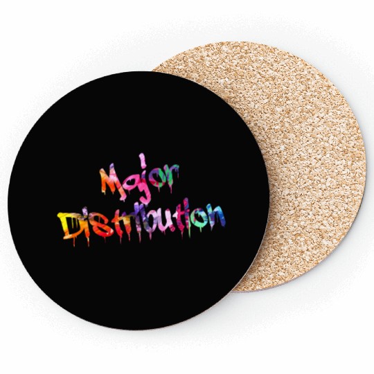 Major Distribution Paint Drip Minimalist Typograph Coasters