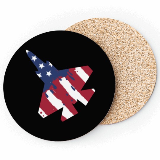 F-35 Lightning Military American Painted Flag Jet Coasters