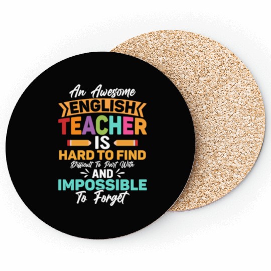 An Awesome English Teacher Grammar School Coasters