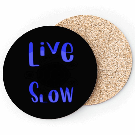 Relax and Live Slow Sea Turtle Beachy Vacation Coasters