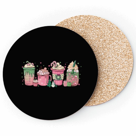Hot Chocolate Cup Peppermint Mocha Coasters