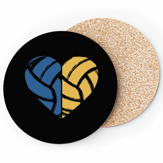 Volleyball Heart Volleyball Lover Gift for Player Coasters