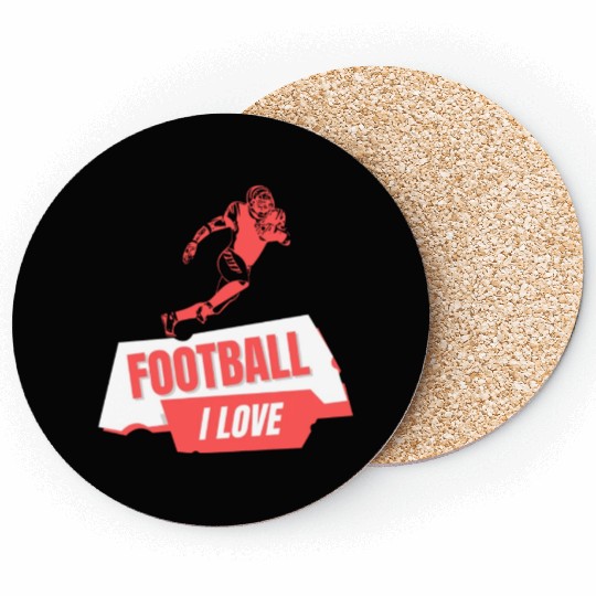I Love Football Game Day Coasters, Football Coasters