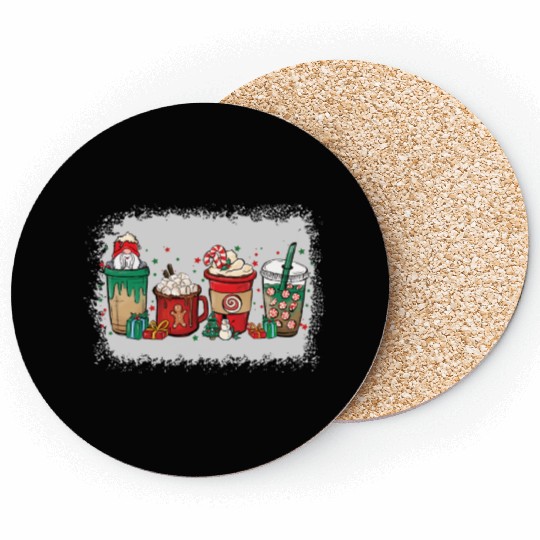 Christmas Coffee Cup Bleached Coasters