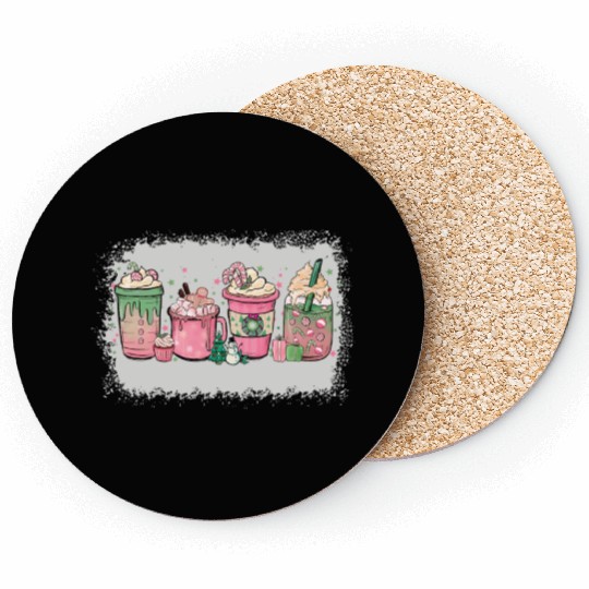 Hot Chocolate Cup Peppermint Mocha Coasters