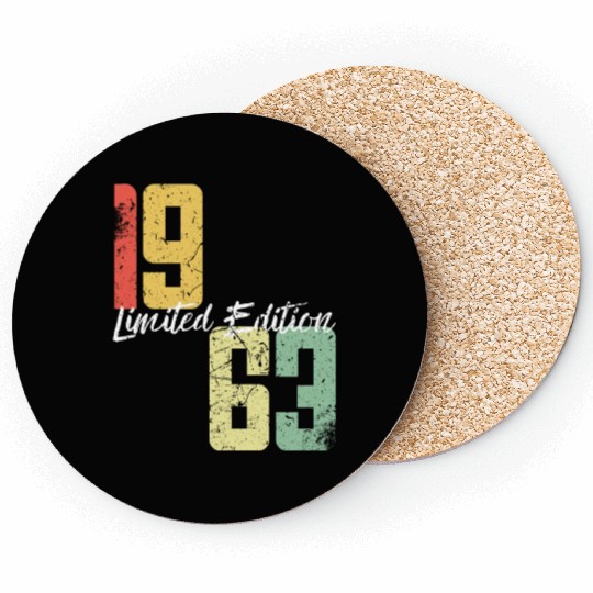 60 Years Vintage 1963 Retro 60th Birthday Coasters