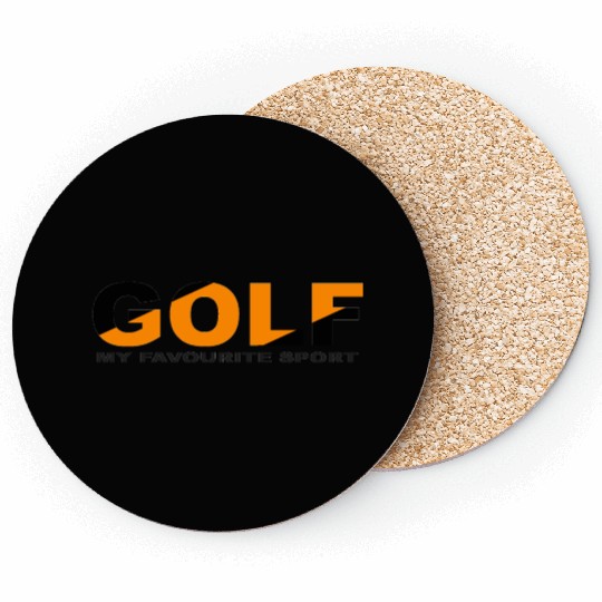 GOLF SPORT BLACK AND ORANGE COLOR Coasters