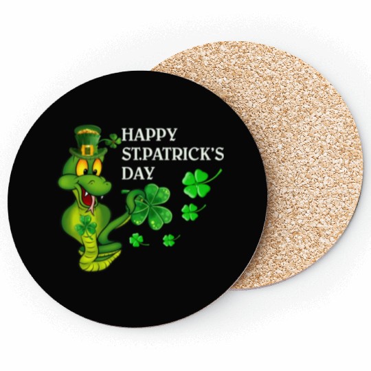 Happy St Patricks Day Snake Graphic Great Gift Coasters