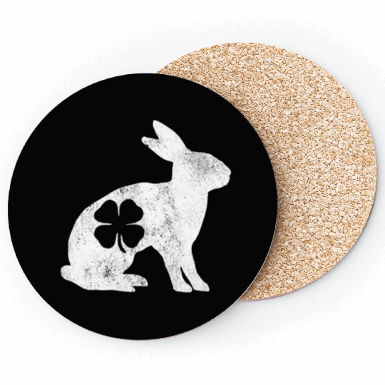 St Patrick's Day Rabbit Bunny Irish Green Shamrock Coasters