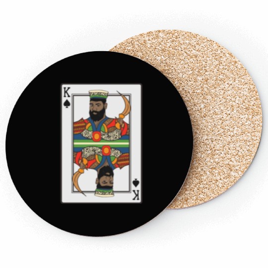 King Spades African American Card Halloween Coasters