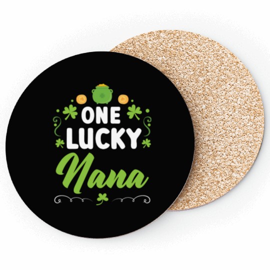 One Lucky Nana Grandma Granny St. Patricks Day Coasters