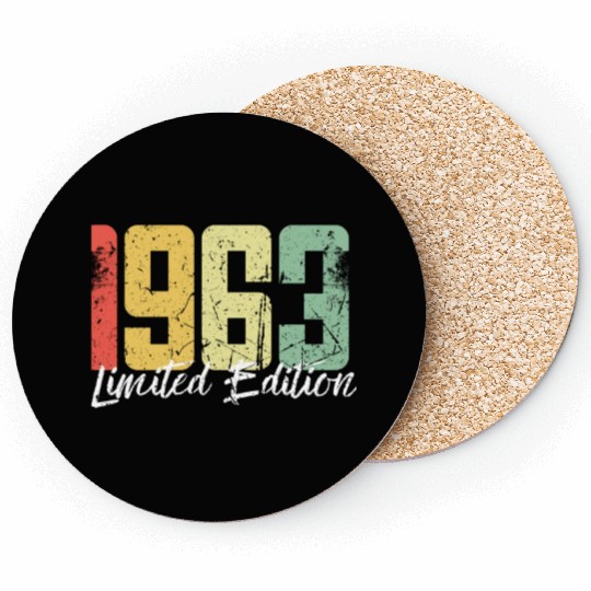 60 Years Vintage 1963 Retro 60th Birthday Coasters