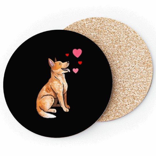 Dog Love with Heart Coasters