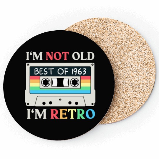 60 Years Vintage 1963 Retro 60th Birthday Coasters