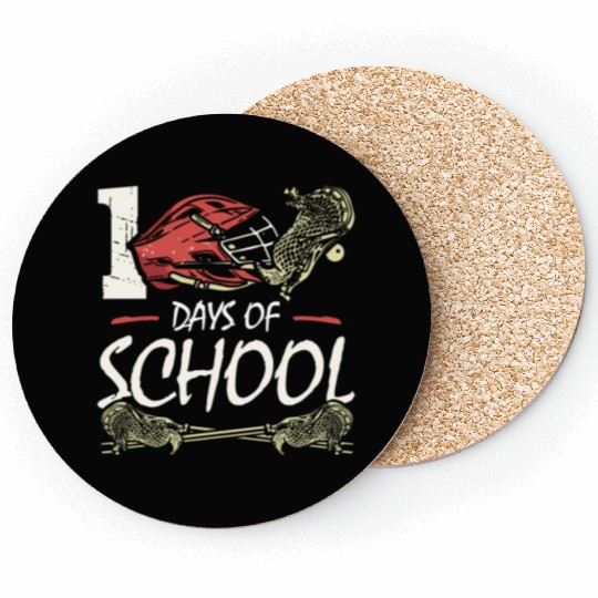 100 Days Of School Sports Game Lacrosse Player Coasters