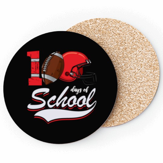 100 Days Of School Rugby Football Sports Athletic Coasters