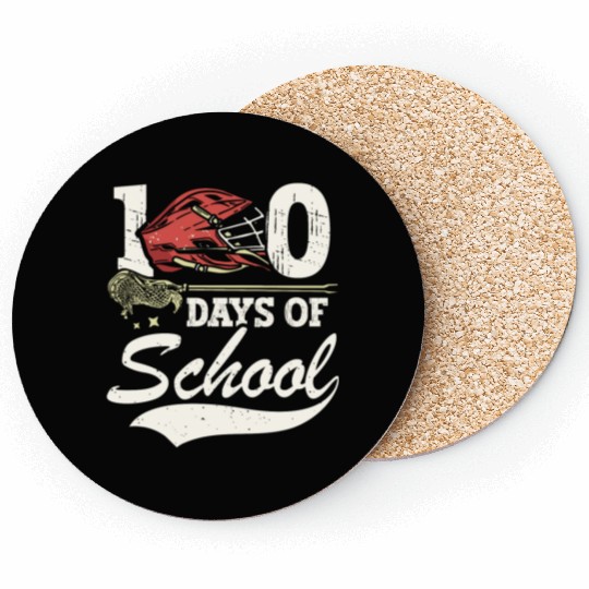 100 Days Of School Sports Game Lacrosse Player Coasters