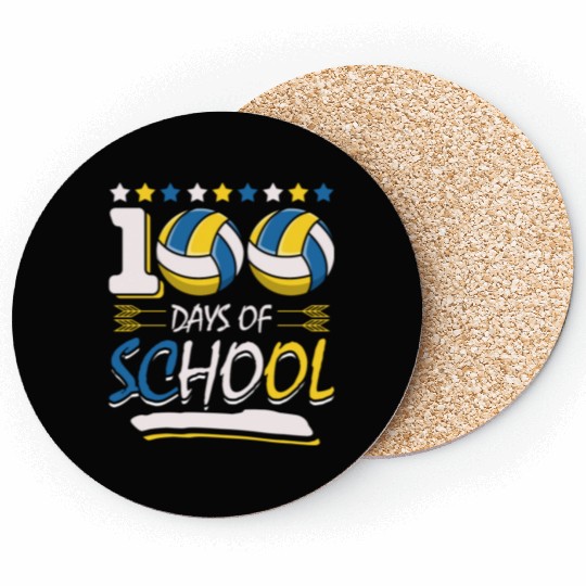 100 Days Of School Volley Ball Sports Game Coasters