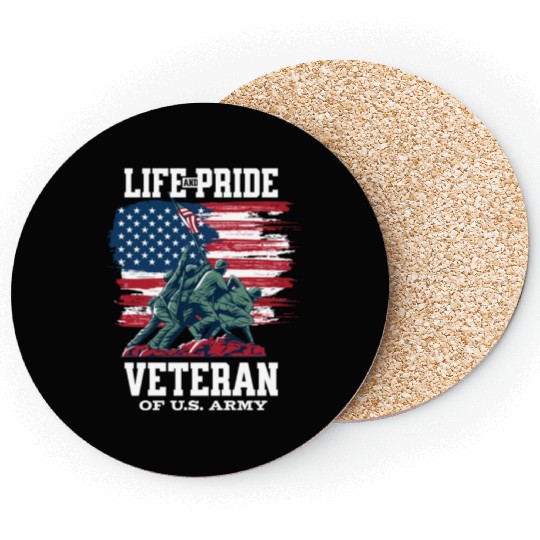 Life Pride Veteran Of US Army Coasters