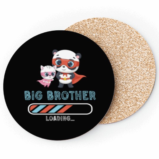 Big brother super hero panda cat Coasters