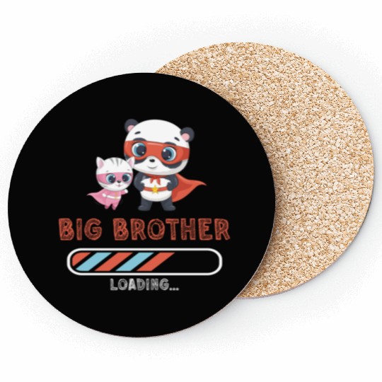 Big brother super hero panda cat Coasters