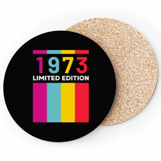 50 Years Vintage 1973 Retro 50th Birthday Coasters
