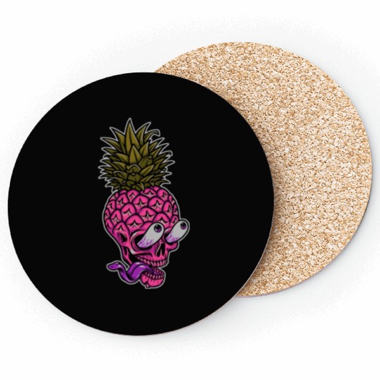 Skeleton pineapple psychedelic Coasters
