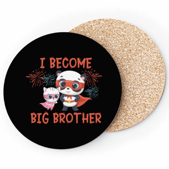 Big brother super hero panda cat 2023 Coasters