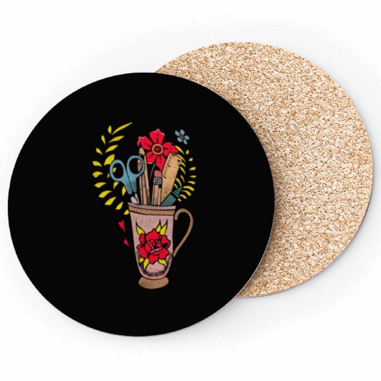 Teacher Valentines Day In The Form Vase 100th Day Coasters
