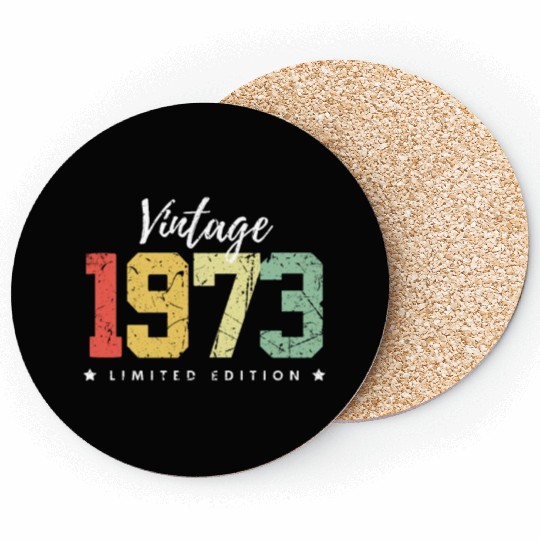 50 Years Vintage 1973 Retro 50th Birthday Coasters