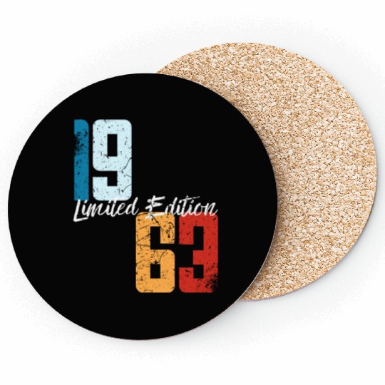 60 Years Vintage 1963 Retro 60th Birthday Coasters