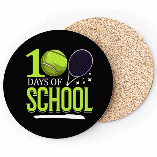 100 Days Of School Tennis Sports Game Athletic Coasters
