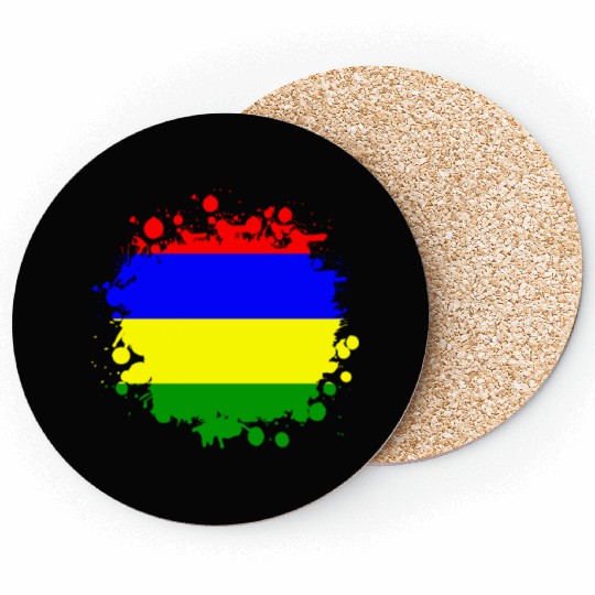 Mauritius blob flag design Coasters