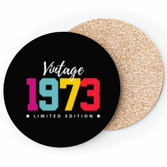 50 Years Vintage 1973 Retro 50th Birthday Coasters