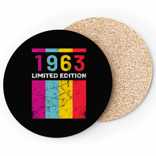 60 Years Vintage 1963 Retro 60th Birthday Coasters