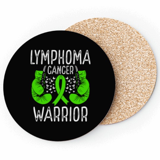 Lymphoma Cancer Warrior Awareness Ribbon Gloves Coasters