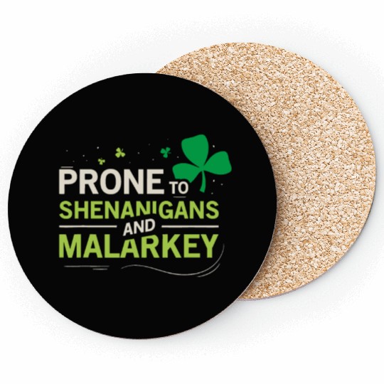 Prone To Shenanigans And Malarkey Ireland Leprecha Coasters