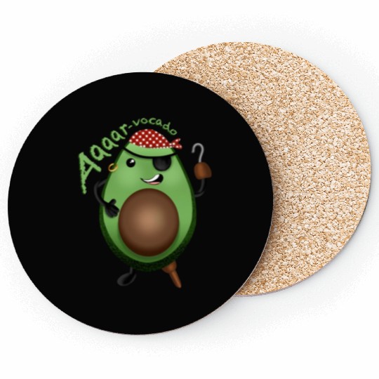 Avocado Pirate - character design Coasters