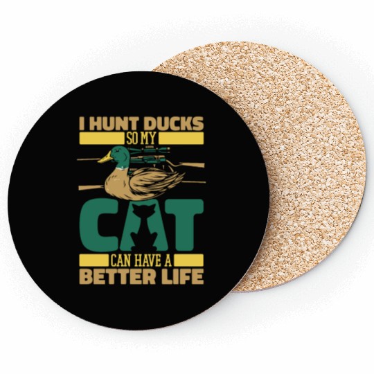 Duck Hunting Cat Coasters