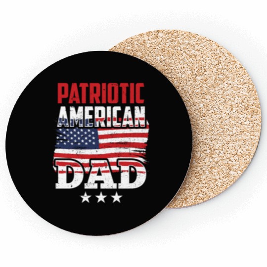 Patriotic American Dad Patriot US USA Coasters
