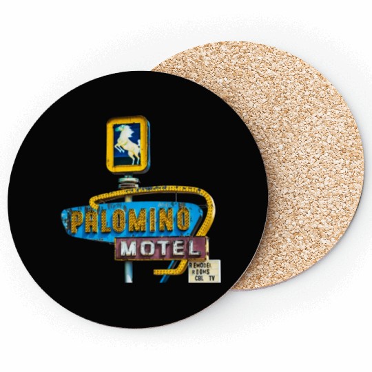 Route 66 Neon Palomino Motel Tucumcari, New Mexico Coasters