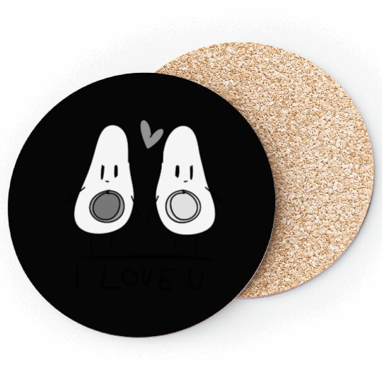 i love you avocado couple food Coasters